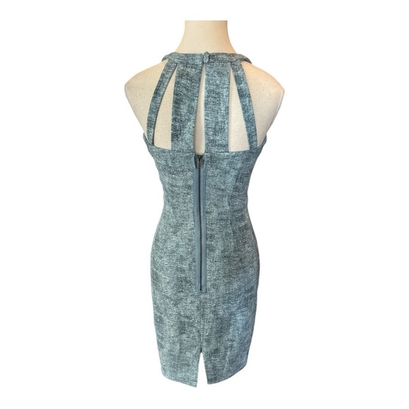 BCBGMAXAZRIA MACIE Cutout Bodycon Sheath Dress Sz 0 Light Parisian Blue - Picture 3 of 9